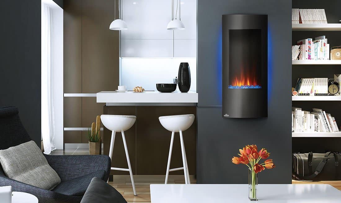 Napoleon Azure foyer électrique vertical 38`` accrocher ou semiencastré