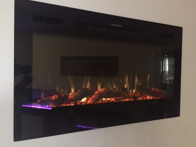 Toso Black Electric Fireplace Linear 50